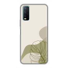 Силконовий чохол з принтом в квітах на ViVO Y20 – Монстера зелена