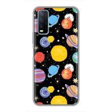 Космические Чехлы для Виво у20 (VPrint) (Рисованные планеты)