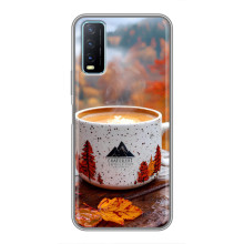 Чехол с уникальным дизайном «Осень с кофе» для ViVO Y20 – Кофе на природе