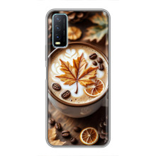 Чехол с уникальным дизайном «Осень с кофе» для ViVO Y20 – Пряный кофе