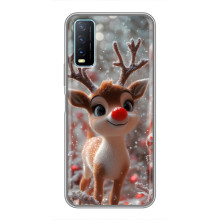 Яркий чехол для ViVO Y20 с Зимними Оленятами