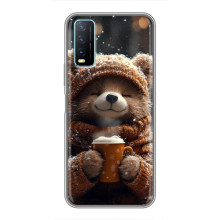 Печатный чехол «Зверята с кофе» для ViVO Y20 – Мишка с кофе