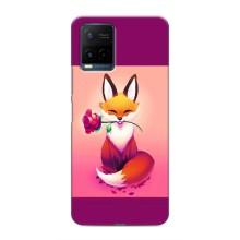 Чехлы с картинкой Лисички для Vivo Y21 / Y21s (VPrint) (Лисичка с розочкой)