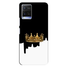Чехол (Корона на чёрном фоне) для Виво У21 – Золотая корона