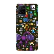 Чехол Майнкрафт на Vivo Y21 / Y21s (AlphaPrint) Minecraft (Коллаж Майнкрафт)