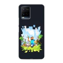 Чехол Майнкрафт на Vivo Y21 / Y21s (AlphaPrint) Minecraft (персонажи Minecraft)