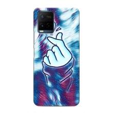 Чехол с принтом для Vivo Y21 / Y21s (AlphaPrint - Знак сердечка)