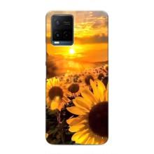 Чехол с Цветами для Vivo Y21 / Y21s (поле подсолнухов)