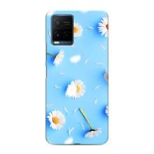 Чехол с Цветами для Vivo Y21 / Y21s (ромашки на голубом)