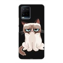 Чохол з принтом для Vivo Y21 / Y21s (AlphaPrint) Модні коти (Сумний кіт)
