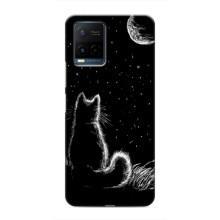 Чохол з принтом для Vivo Y21 / Y21s (AlphaPrint) Модні коти (Котик і місяць)
