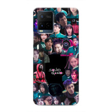 Чехол Гра в кальмара для Vivo Y21 / Y21s – Коллаж игры кальмара