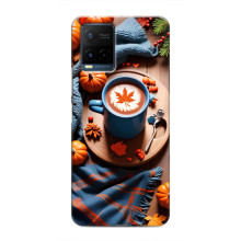 Чехол с уникальным дизайном «Осень с кофе» для Vivo Y21 / Y21s – Кофе и тыквы