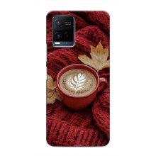 Чехол с уникальным дизайном «Осень с кофе» для Vivo Y21 / Y21s – Кофе на пледе