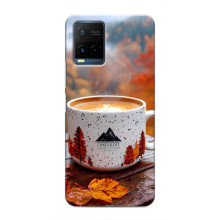 Чехол с уникальным дизайном «Осень с кофе» для Vivo Y21 / Y21s – Кофе на природе