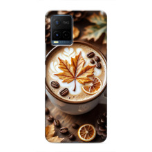 Чехол с уникальным дизайном «Осень с кофе» для Vivo Y21 / Y21s – Пряный кофе