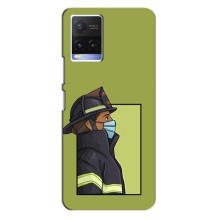 Силиконовый бампер (Работники) на Vivo Y21 / Y21s – Пожарник