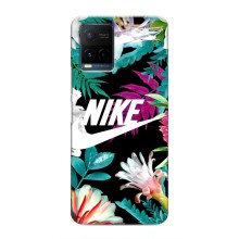 Силиконовый Чехол на Vivo Y21 / Y21s с картинкой Nike – Цветочный Nike