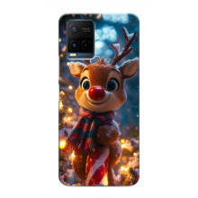 Яркий чехол для Vivo Y21 / Y21s с Зимними Оленятами – Олень в шарфе