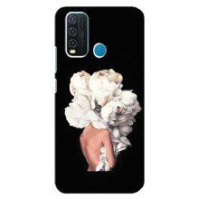 Чехлы (ART) Цветы на ViVO Y30 (VPrint) (Белые цветы)