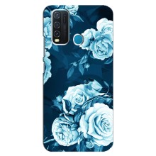 Чехлы (ART) Цветы на ViVO Y30 (VPrint) (Голубые Бутоны)