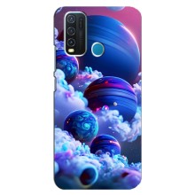Чехлы КОСМОС для ViVO Y30 (Синие планеты)
