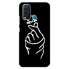 Чехлы (Знак сердечка) на ViVO Y30 (Сердце на черном)