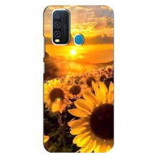Чехол с Цветами для ViVO Y30 (поле подсолнухов)