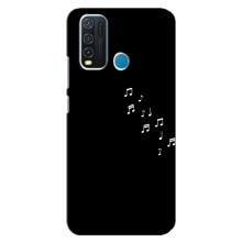 Чехол с картинками на черном фоне для ViVO Y30 (Ноты)