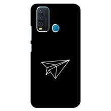 Чехол с картинками на черном фоне для ViVO Y30 (Самолетик)