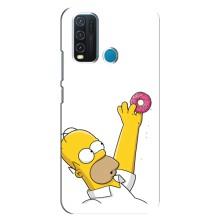 Чехол с Симпсонами для ViVO Y30 (VPrint) (Гомер с пончиком)