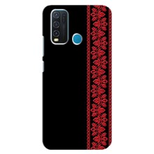 Силиконовый Чехол на ViVO Y30 с картинкой Вышиванки (Вышиванка на черном)