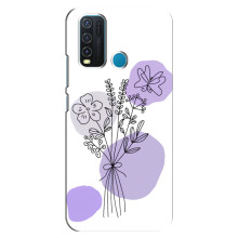 Силконовий чохол з принтом в квітах на ViVO Y30 – Фіолетовий букет