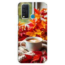 Чохол з унікальним дизайном 'Осінь з кавою' для ViVO Y30 – Кофе та листя