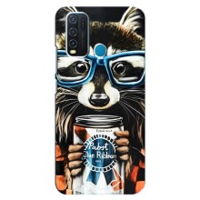 Силиконовый Чехол с Енотами на ViVO Y30 (Енот в очках)