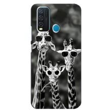 Силиконовый чехол с КАРТИНКАМИ лето для ViVO Y30 (AlphaPrint) (Жирафы в очках)