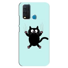 Силиконовый чехол с котиком для ViVO Y30 (Падающий кот)