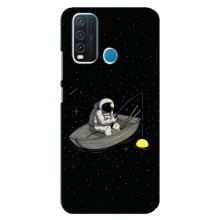 Силиконовый Чехол с принтом "Космонавты" на ViVO Y30 (Космонавт на рыбалке)