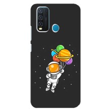 Силиконовый Чехол с принтом "Космонавты" на ViVO Y30 (Космонавт с шариками)