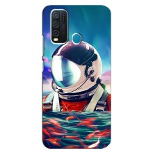 Силиконовый Чехол с принтом "Космонавты" на ViVO Y30 (Космонавт в воде)