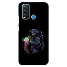 Силиконовый Чехол с принтом "Космонавты" на ViVO Y30 (В руках земля)