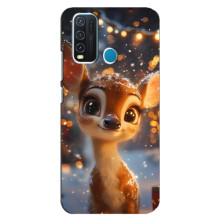 Яскравий чохол для ViVO Y30 з Зимові Оленята – Оленятко серед герлянд