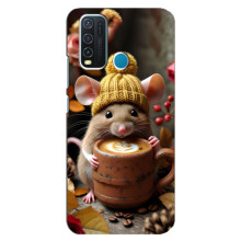 Печатный чехол «Зверята с кофе» для ViVO Y30 – Медведь с кофе