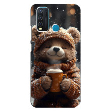 Печатный чехол «Зверята с кофе» для ViVO Y30 – Мишка с кофе