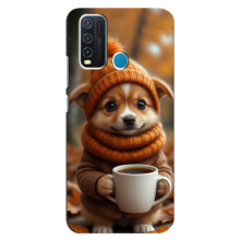 Печатный чехол «Зверята с кофе» для ViVO Y30 – Песик с кофе