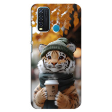 Печатный чехол «Зверята с кофе» для ViVO Y30 – Тигр с кофе