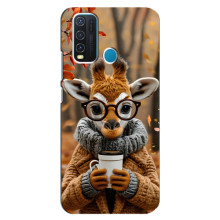 Печатный чехол «Зверята с кофе» для ViVO Y30 – Жираф с кофе
