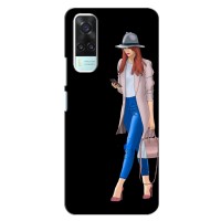 Чехол с картинкой Модные Девчонки ViVO Y31 – Девушка со смартфоном