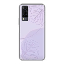 Чехол цветочный дизайн для ViVO Y31 – Монстера фиолетовая