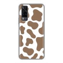 Чехол с принтом коровы на Виво у31 – Коричневый принт